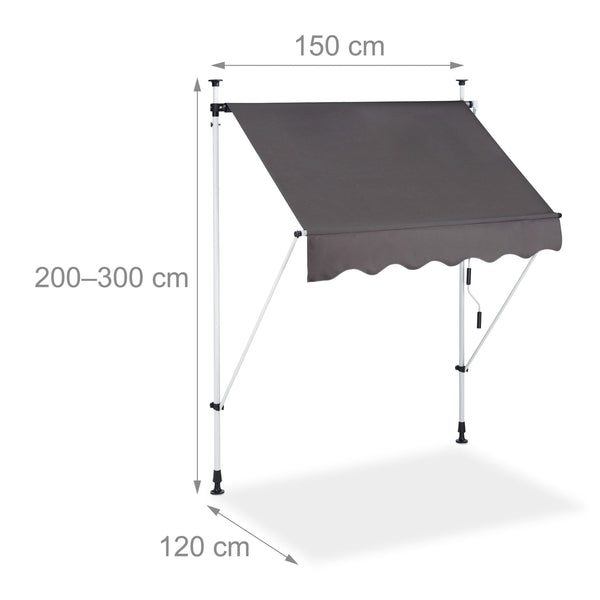 Klemzonnescherm voor balkon