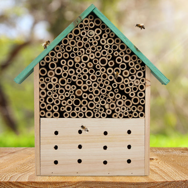 Insectenhotel blauw