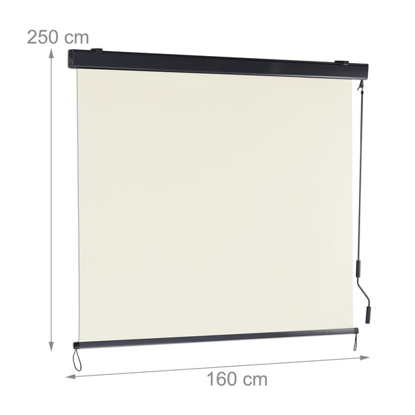Beige verticaal zonnescherm met zwengel