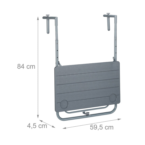 Grijze hangtafel balkon inklapbaar