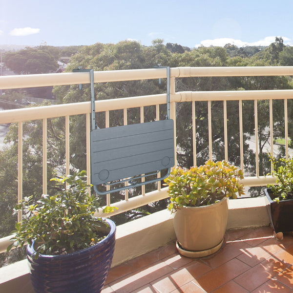 Grijze hangtafel balkon inklapbaar