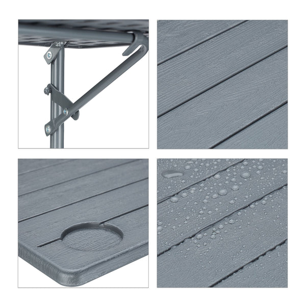 Grijze hangtafel balkon inklapbaar