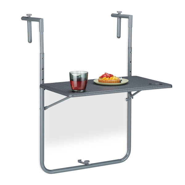 Grijze hangtafel balkon inklapbaar