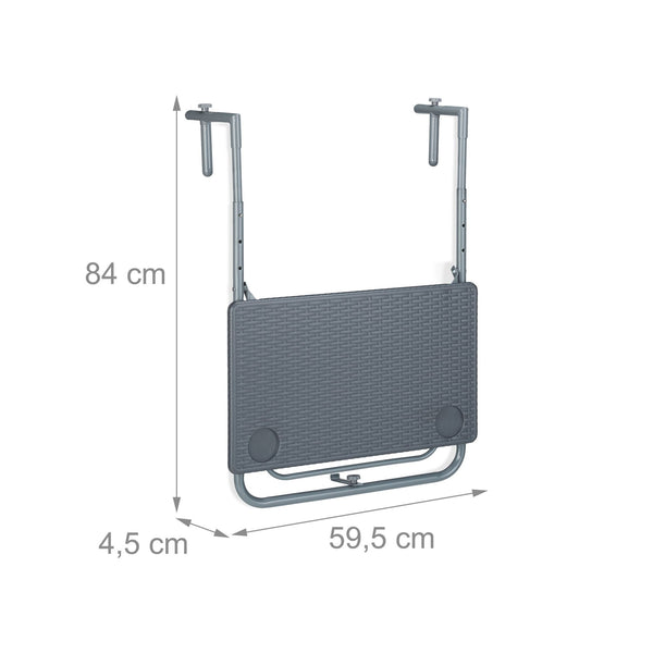 Grijze hangtafel balkon inklapbaar