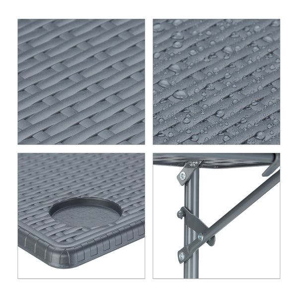 Grijze hangtafel balkon inklapbaar