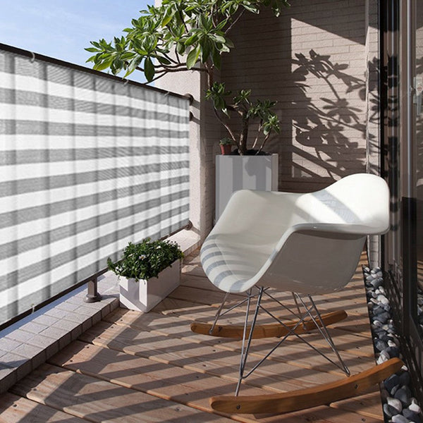 Balkondoek grijs/wit 300x90cm