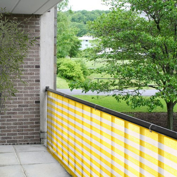 Balkondoek geel/wit 500x90cm