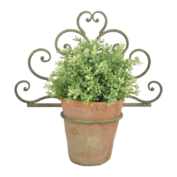 Green bloempothouder 1 pot verouderd