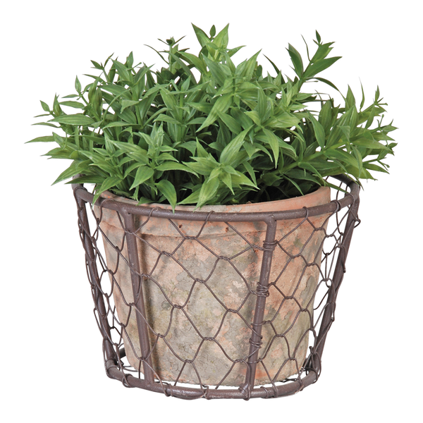 pot in draadmand