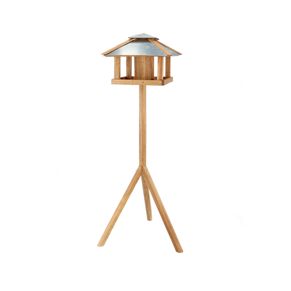 Voedertafel eiken vierkant met silo