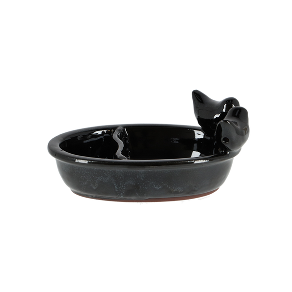 Voeder-/drinkschaal keramiek zwart