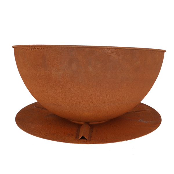 Vuurschaal schuin op schijf roest