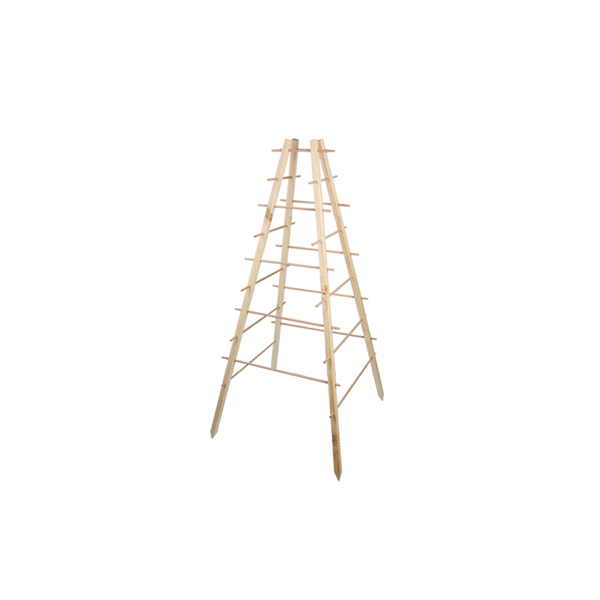 Houten pyramide plantensteun