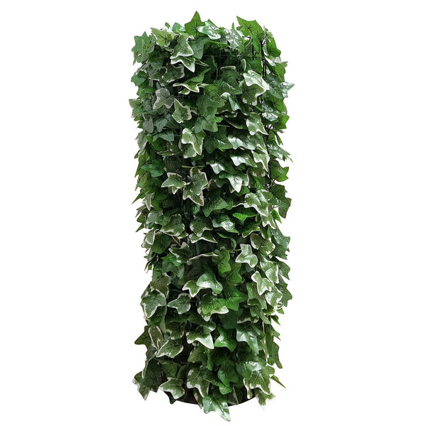 Balkonscherm op rol met textiele bladeren 300x90cm