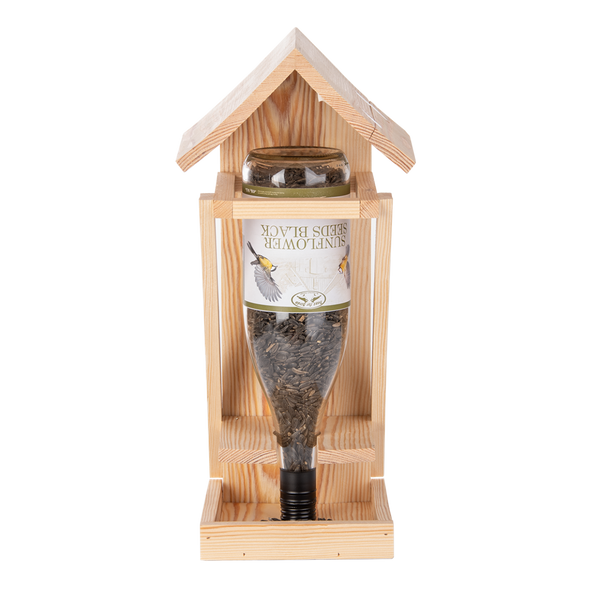 Wijnfles voedertafel