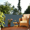 Balkondoek - chevron grijs/antraciet - enkelzijdig