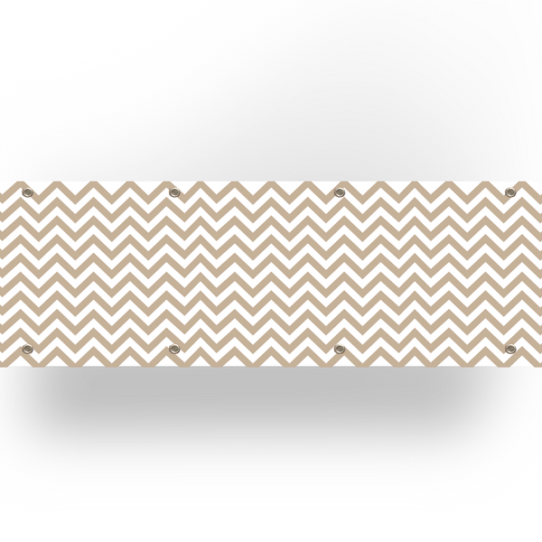 Balkondoek - chevron wit/beige - enkelzijdig