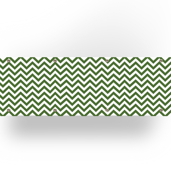 Balkondoek - chevron wit/groen - enkelzijdig