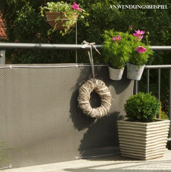 Balkondoek geweven kunststof titanium grijs 300x75cm