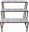 Etagere aged ceramic blauw/wit