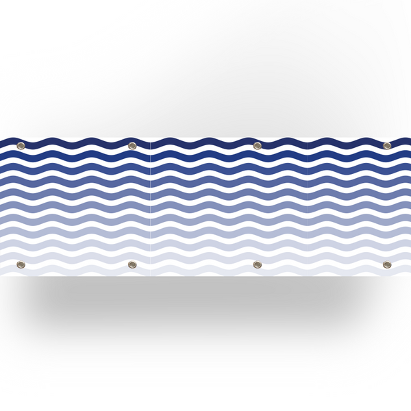 Balkondoek - Golven blauw - enkelzijdig