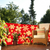 Balkondoek op maat met print – Bloem rood
