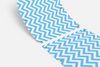 Balkondoek - chevron wit/lichtblauw - dubbelzijdig