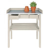 Esschert Design - Tuinwerktafel wit met zinken blad en lades