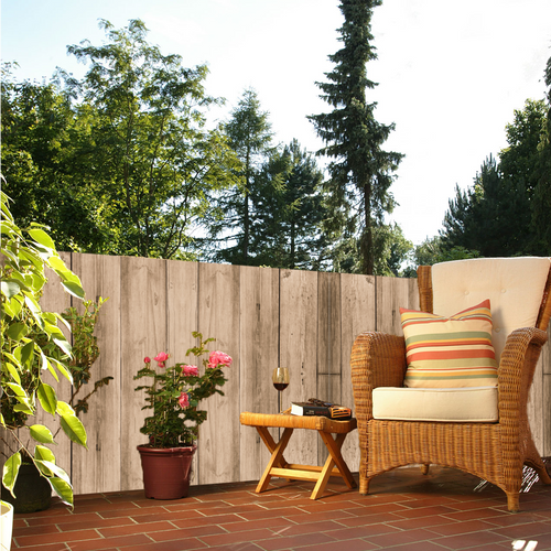 Balkondoek op maat met print – Hout amber