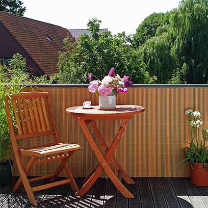 Balkonscherm kunststof teak 300x90cm